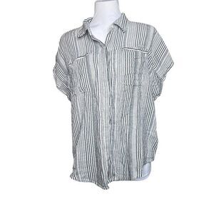 Lucky Brand womens short sleeve lightweight stripe top Large L